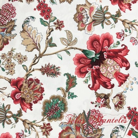 LONETA FLORES INDIANA - TIENDA ONLINE TELAS Y MANTELES