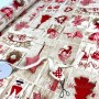 LONETA NAVIDAD YUTE CORAZONES - TIENDA ONLINE TELAS Y MANTELES