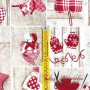 LONETA NAVIDAD YUTE CORAZONES - TIENDA ONLINE TELAS Y MANTELES