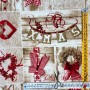 LONETA NAVIDAD YUTE CORAZONES - TIENDA ONLINE TELAS Y MANTELES