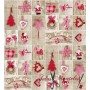 LONETA NAVIDAD YUTE CORAZONES - TIENDA ONLINE TELAS Y MANTELES