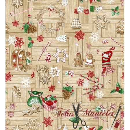 TELA NAVIDAD COOKIES - TIENDA ONLINE TELAS Y MANTELES