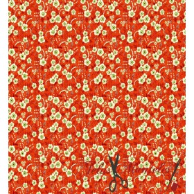 Tela Liberty Flores Naranja - TELAS Y MANTELES