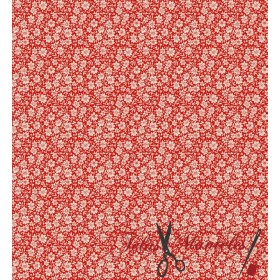 Tela de Algodón Liberty Flores Pequeña Rojo - TELAS Y MANTELES