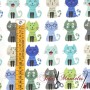 Tela Algodón Gatos Azul - TELAS Y MANTELES