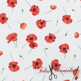 Tela Flores Amapolas - TELAS Y MANTELES