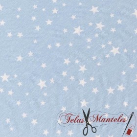 TELA ESTRELLAS AZUL - TELAS Y MANTELES