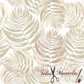 MANTEL ANTIMANCHAS PALMERAS BEIGE - TIENDA ONLINE TELAS Y MANTELES