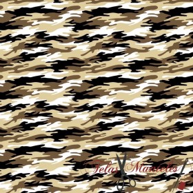 TELA DE ALGODON CAMUFLAJE BEIGE - TIENDA ONLINE TELAS Y MANTELES