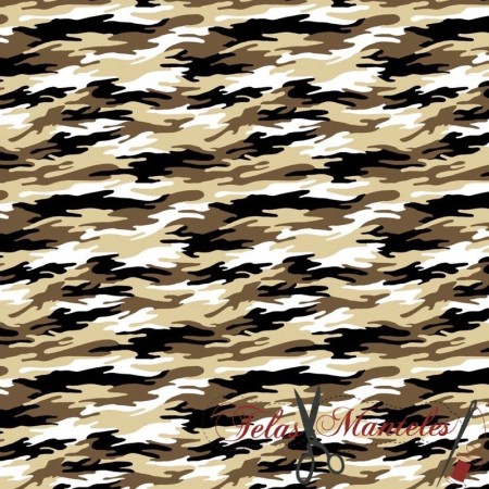 TELA DE ALGODON CAMUFLAJE BEIGE - TIENDA ONLINE TELAS Y MANTELES