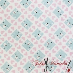 TELA POPELIN ALGODON OSITOS INFANTIL - TIENDA ONLINE TELAS Y MANTELES