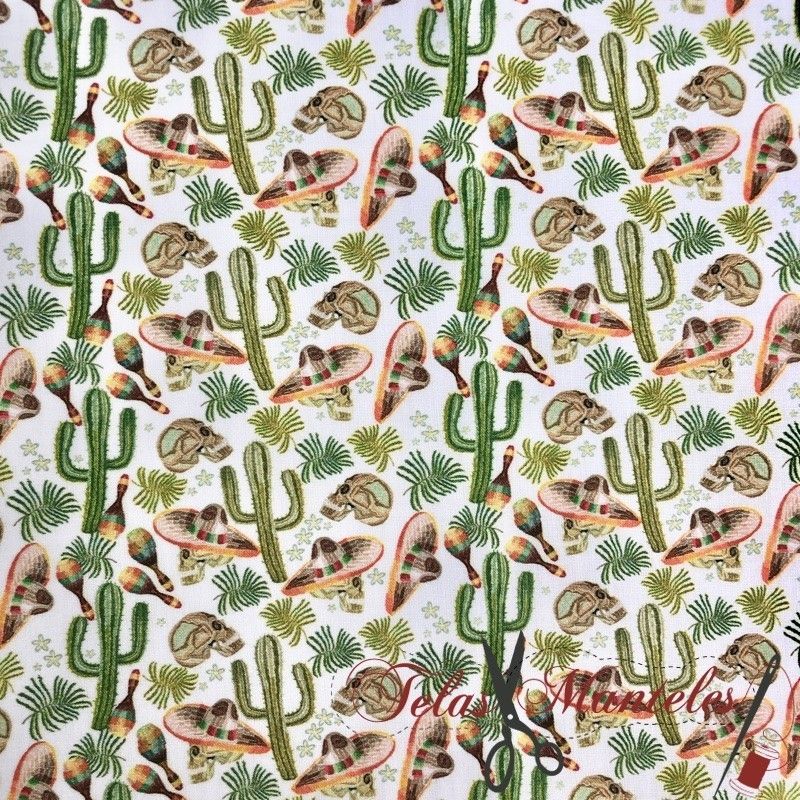 Cactus Mexicano de Tela Termoadhesiva 50x71mm