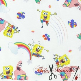 TELA ALGODON BOB ESPONJA - TIENDA ONLINE TELAS Y MANTELES