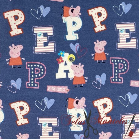 TELA ALGODON INFANTIL PEPPA PIG - TIENDA ONLINE TELAS Y MANTELES