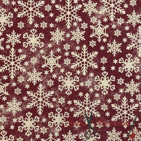 TELA COPOS NAVIDAD ROJO - TIENDA ONLINE TELAS Y MANTELES