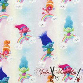TELA ALGODON TROLLS - TIENDA ONLINE TELAS Y MANTELES