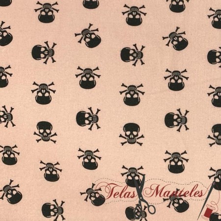 TELA DE ALGODON CALAVERAS - TIENDA ONLINE TELAS Y MANTELES