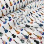 TELA DE ALGODON GUITARRAS - TIENDA ONLINE TELAS Y MANTELES