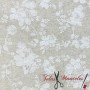 TELA LONETA FLORES FONDO BEIGE - TIENDA ONLINE TELAS Y MANTELES