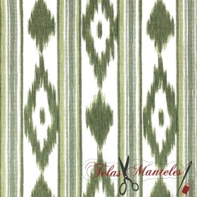 TELA MALLORQUINA IKAT VERDE - TIENDA ONLINE TELAS Y MANTELES