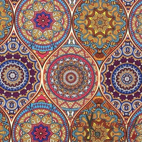 TELA LONETA MANDALAS MULTICOLOR - TIENDA ONLINE TELAS Y MANTELES