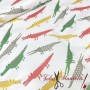 TELA DE ALGODON POPELIN COCODRILOS - TIENDA ONLINE TELAS Y MANTELES