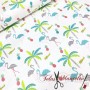 TELA DE ALGODON POPELIN CON FLAMENCOS Y PALMERAS - TIENDA ONLINE TELAS Y MANTELES