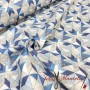 TELA POPELIN ALGODÓN FORMAS GEOMÉTRICAS AZULES - TIENDA ONLINE TELAS Y MANTELES