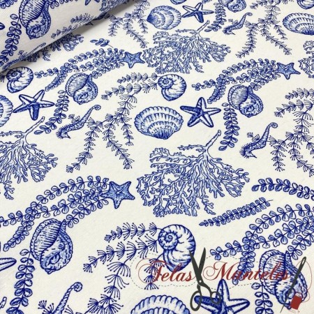 TELA PARA EXTERIOR ESTAMPADO MARINERO - TIENDA ONLINE TELAS Y MANTELES