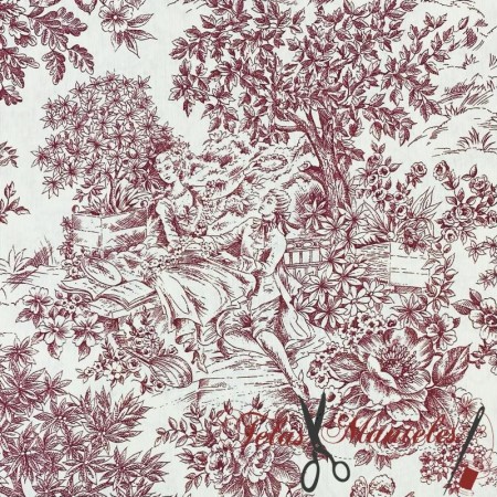 TELA LONETA TOILE DE JOUY CARTUJA - TIENDA ONLINE TELAS Y MANTELES