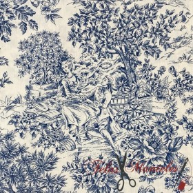 TELA LONETA TOILE DE JOUY CARTUJA - TIENDA ONLINE TELAS Y MANTELES