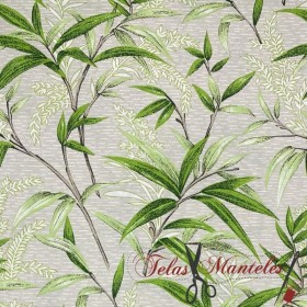 TELA LONETA TROPICAL CAÑAS BAMBÚ - TIENDA ONLINE TELAS Y MANTELES