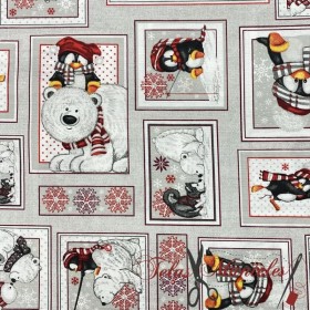 LONETA NAVIDAD PINGÜINOS - TIENDA ONLINE TELAS Y MANTELES