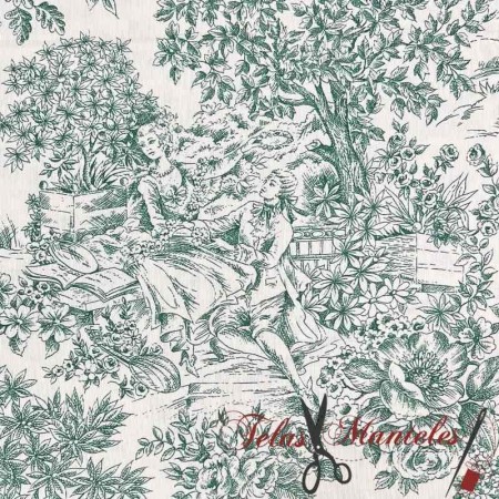 TELA LONETA TOILE DE JOUY CARTUJA - TIENDA ONLINE TELAS Y MANTELES