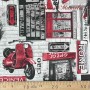TELA ESTAMPADA MOTOS VESPA ITALIA - TIENDA ONLIINE TELAS Y MANTELES