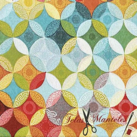 LONETA GRECIA ATENAS MULTICOLOR - TIENDA ONLINE TELAS Y MANTELES