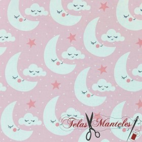 ALGODÓM 100% LUNAS Y NUBES - TIENDA ONLINE TELAS Y MANTELES