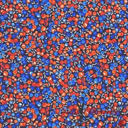 Tela de Algodón Liberty Flores Pequeñas Azul - TELAS Y MANTELES