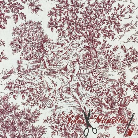 TELA IMPERMEABLE TOILE DE JOUY CARTUJA - TIENDA ONLINE TELAS Y MANTELES