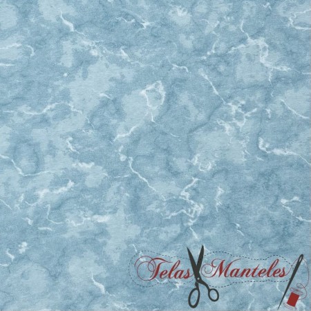 LONETA ESTAMPADA MARMOL AZUL - TIENDA ONLINE TELAS Y MANTELES