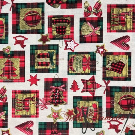 TELA NAVIDAD CUADRO ESCOCES - TIENDA ONLINE TELAS Y MANTELES