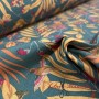 LONETA PAJAROS TEJA - TIENDA ONLINE TELAS Y MANTELES