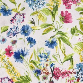TELA FLORES DE COLORES - TIENDA ONLINE TELAS Y MANTELES