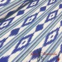 TELA MALLORQUINA IKAT AZUL Y GRIS - TIENDA ONLINE TELAS Y MANTELES