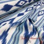 TELA MALLORQUINA IKAT AZUL Y GRIS - TIENDA ONLINE TELAS Y MANTELES