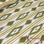 TELA MALLORQUINA IKAT VERDE MULTICOLOR - TIENDA ONLINE TELAS Y MANTELES
