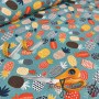 LONETA ESTAMPADA PIÑAS MULTICOLOR - TIENDA ONLINE TELAS Y MANTELES