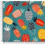 LONETA ESTAMPADA PIÑAS MULTICOLOR - TIENDA ONLINE TELAS Y MANTELES