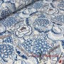 POPELIN ALGODON FLORAL ETERNITY AZUL - TIENDA ONLINE TELAS Y MANTELES