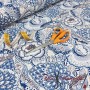 POPELIN ALGODON FLORAL ETERNITY AZUL - TIENDA ONLINE TELAS Y MANTELES